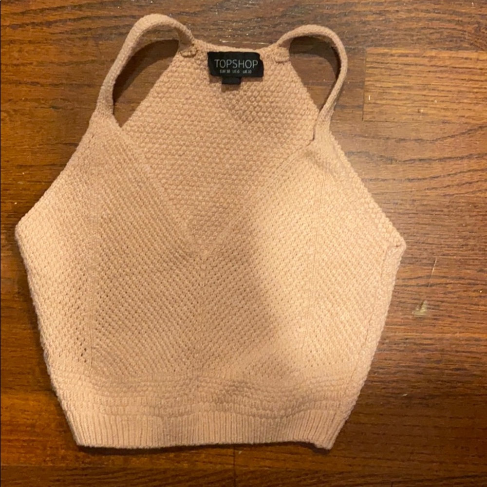 Topshop Cropped Knit Tank Top